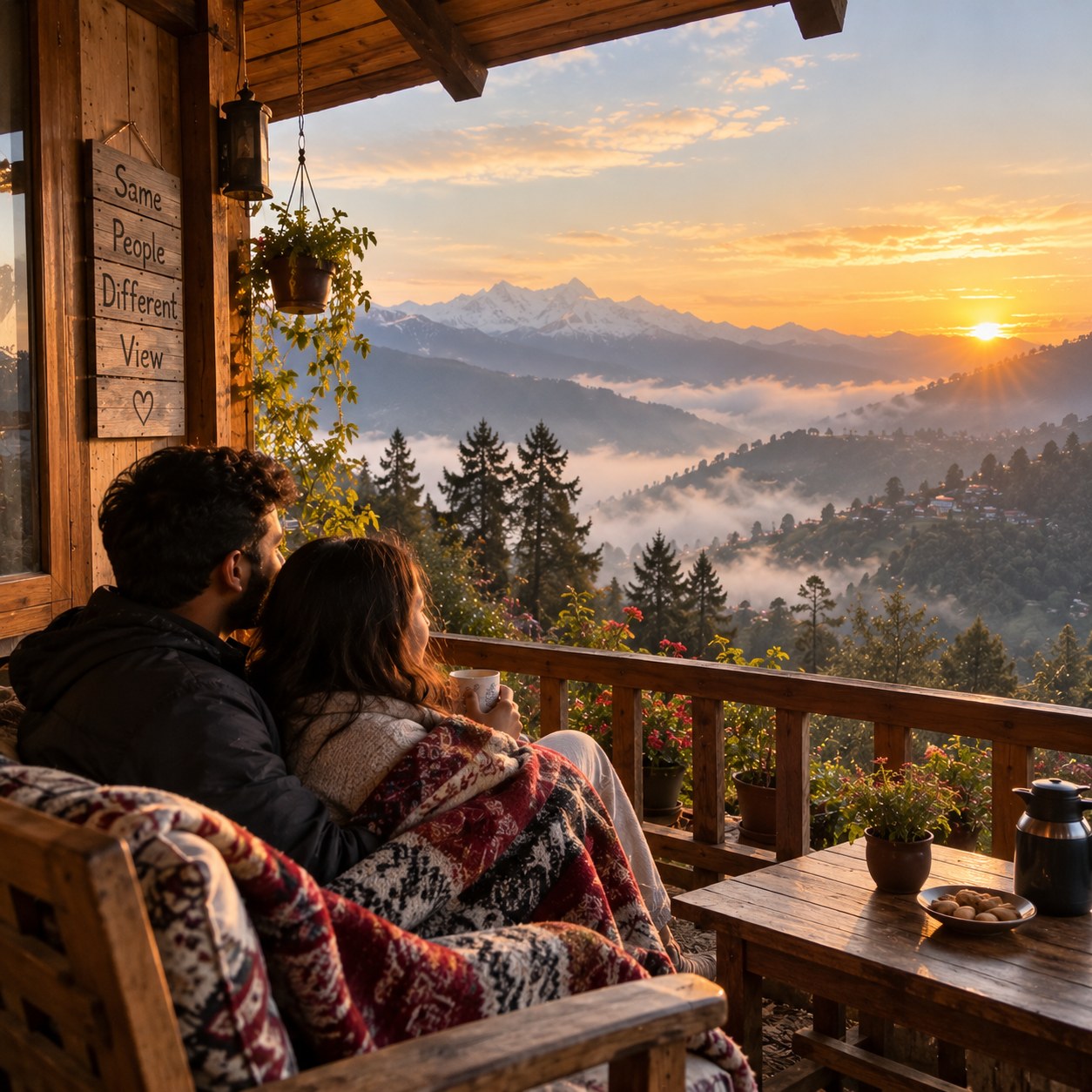 Couple's quiet sunrise