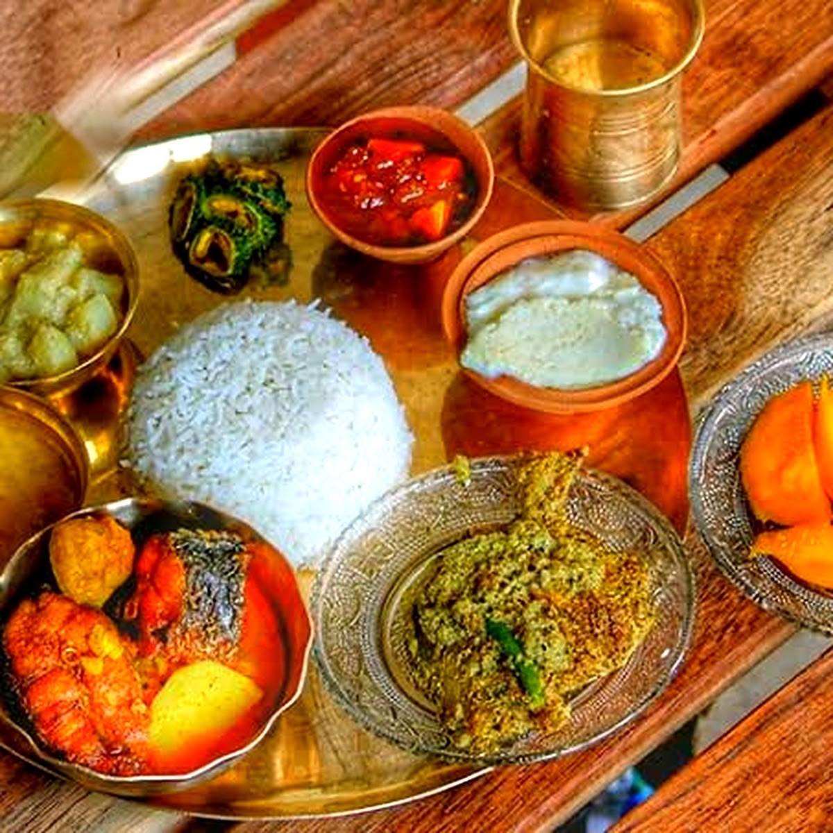 Traditional fish thali