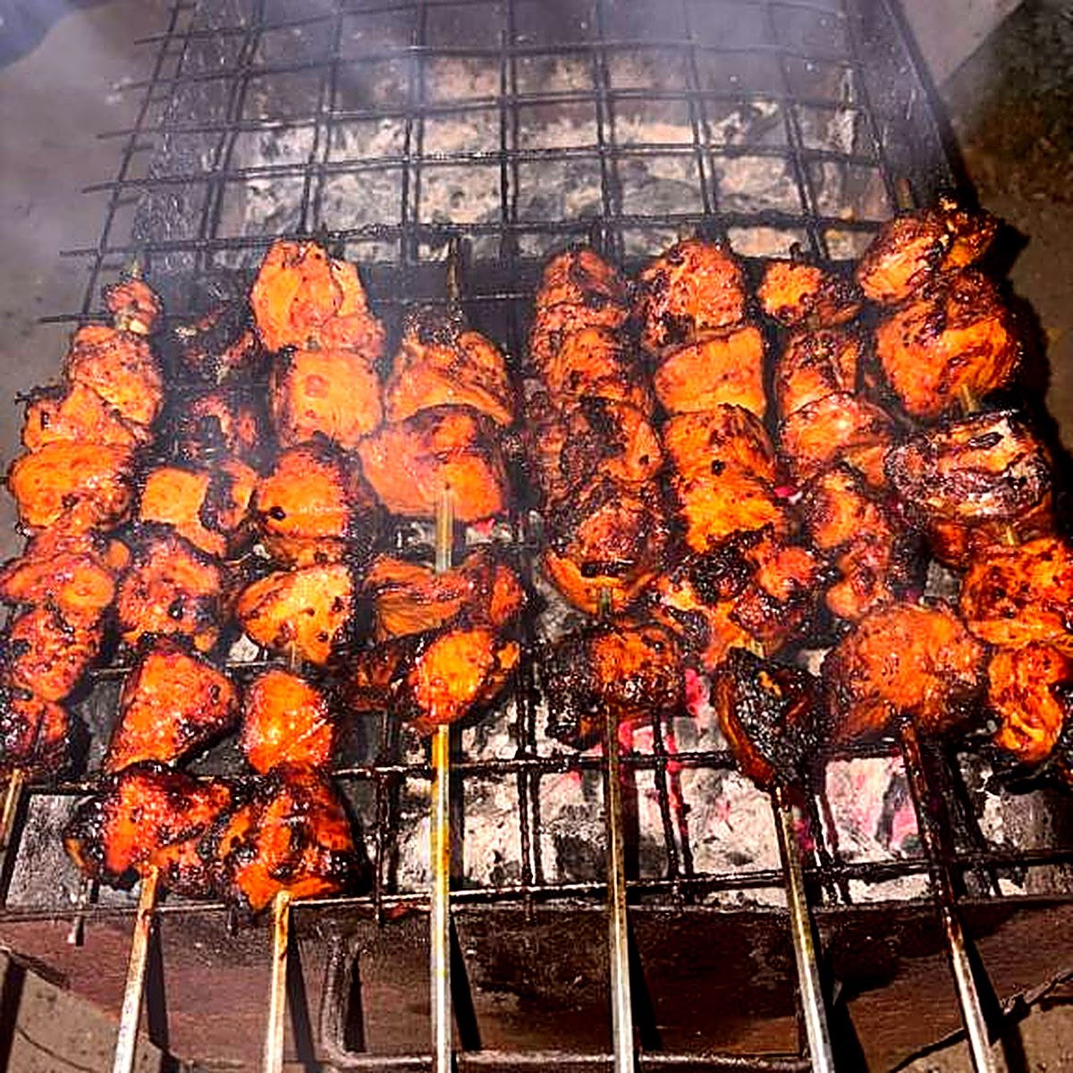 Grilled chicken skewers