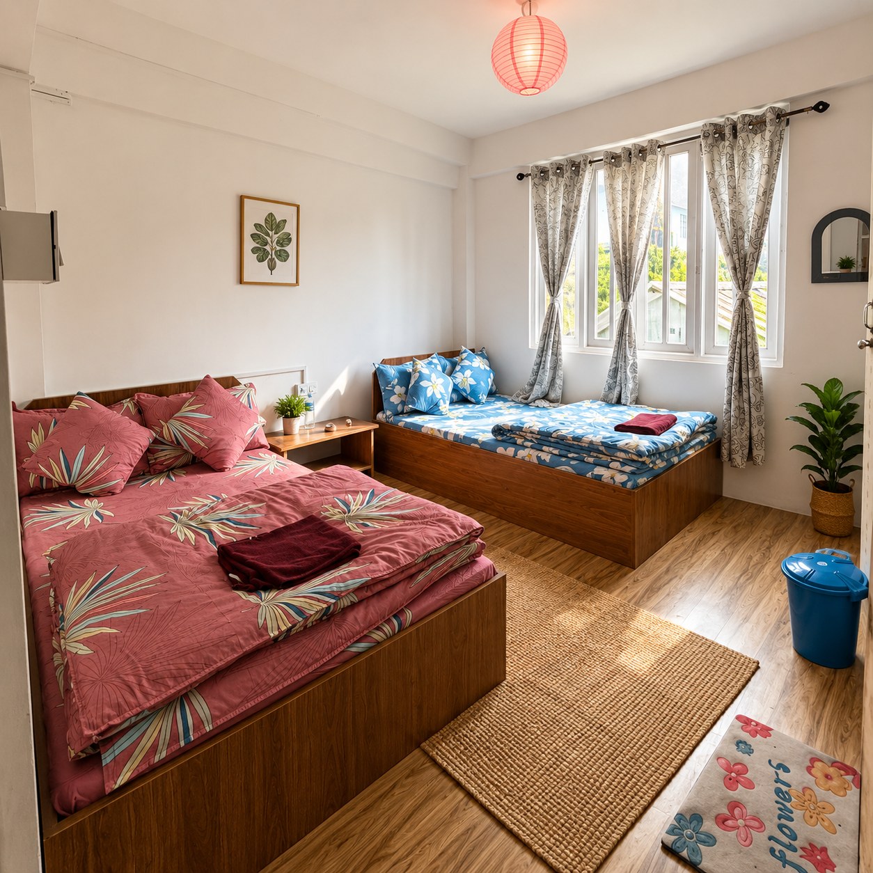 Cozy twin-bed room