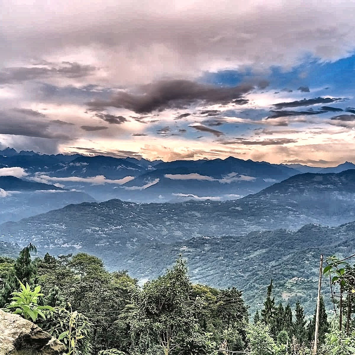 Sunset over the valley